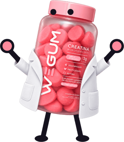 Mascote Wegum de jaleco de cientista